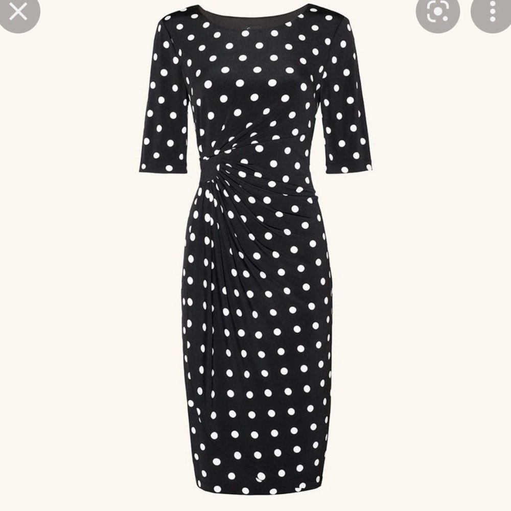 Black and White polka dot dress looks good on women of all shapes